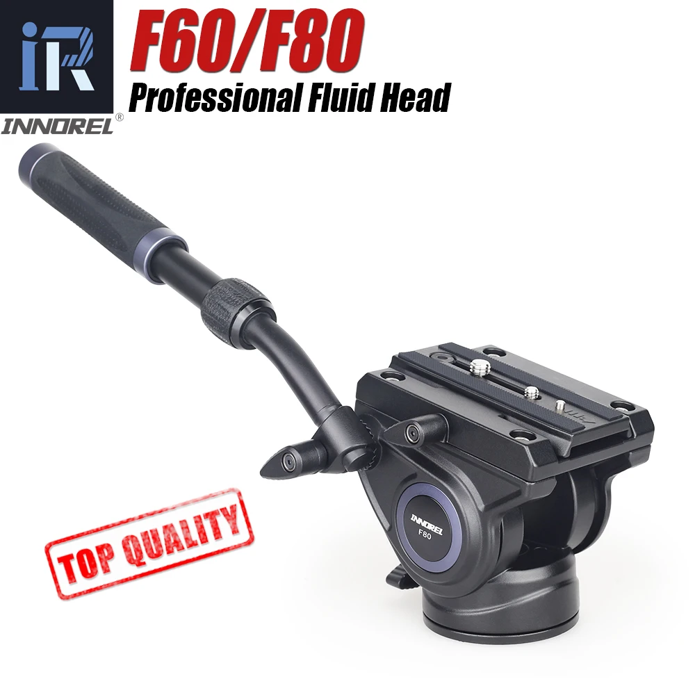 En oferta Cabezal de fluido de vídeo F60/F80 cabezal de trípode de cámara DSLR hidráulica panorámica para deslizador de monopié mango ajustable Manfrotto Q.R. Placa 5By8DeMEm