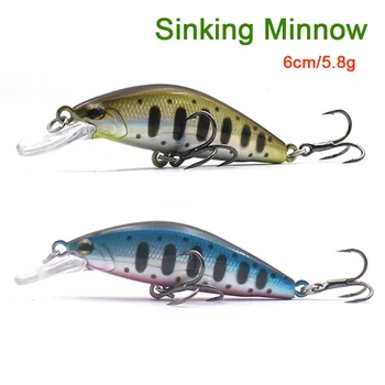 

1PCS Sinking Minnow Fishing Lure 6cm/5.8g Jerkbait Crankbait Hard Wobbler Isca Artificial Bait