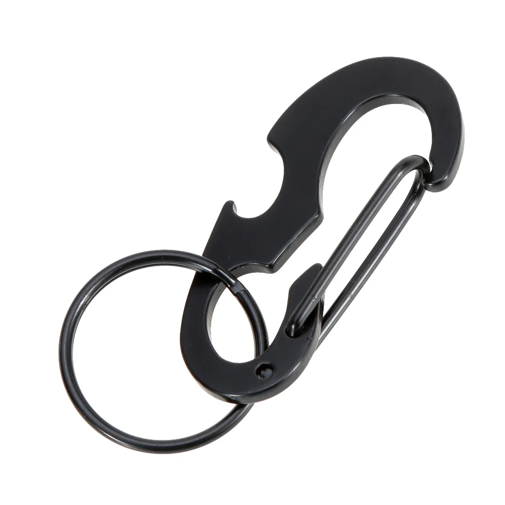 

Hot New D Shape Buckle Snap Clip Outdoor Camping Carabiner Multifunctional Pocket Tool Bottle Opener Keychain Ring