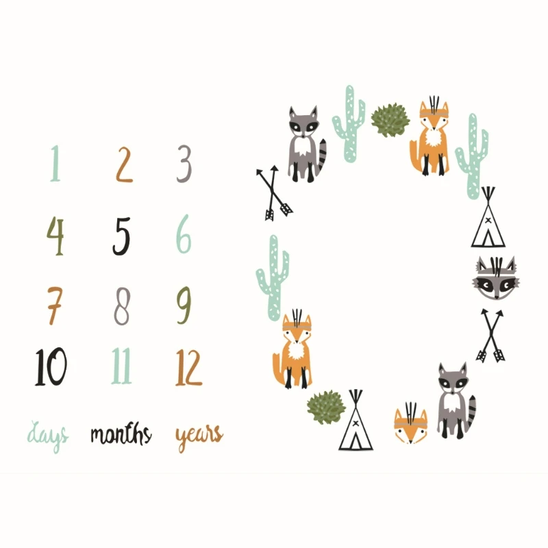 

Newborn Baby Monthly Growth Milestone Blanket Letter Background Photography Prop