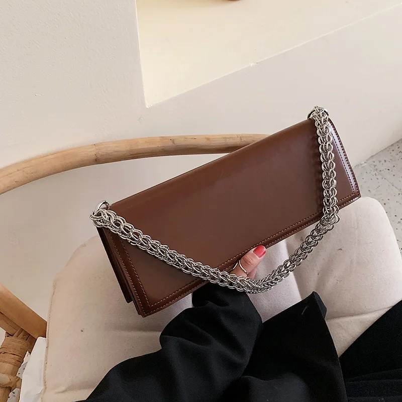 

2019 New Style Retro Clutch Non-mainstream Design Fashionable Versatile Shoulder Bag Chunky Chain Armpit Bag WOMEN'S Bag