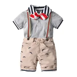 Одежда для маленьких мальчиков; летняя детская одежда; Новинка 2019 года; однотонная хлопковая одежда для маленьких мальчиков; костюмы;