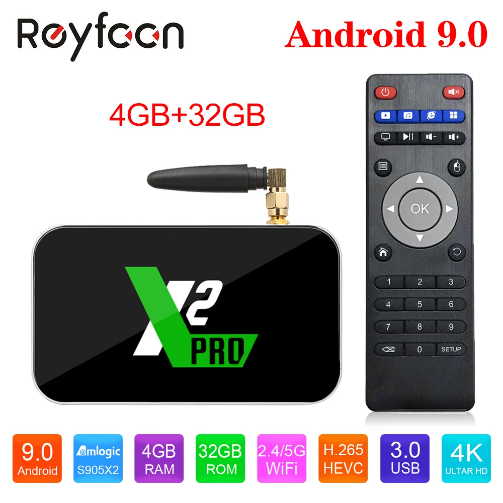 Android 9,0 ТВ приставка X2 Cube S905X2 DDR4 ram 2GB 16GB 4GB 32GB 2,4G 5G Dual Wifi 1000M Bluetooth 4,2 медиаплеер 4K HD X2 Pro