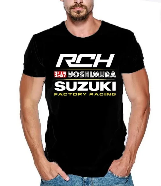 2019 Летняя мода Yoshimura для Сузуки мотоцикл команда мужская футболка Япония RCH