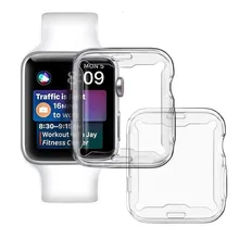 2 pçs assista capa para apple watch 38mm 40mm 42mm 44mm protetor de tela para iwatch caso série 6 5 4 3 se silicone capa