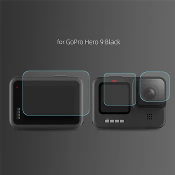 

For GoPro Hero 9 Black Camera Lens Screen Display Protector Clear Tempered Film Set for GoPro Hero 9 Black Camera Accessories
