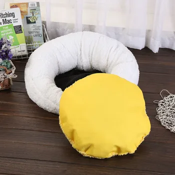 

Pet Products Winter Warm Egg Yolk Cat Kennel Non-Removable and Washable Lambskin Pet Mat Customization