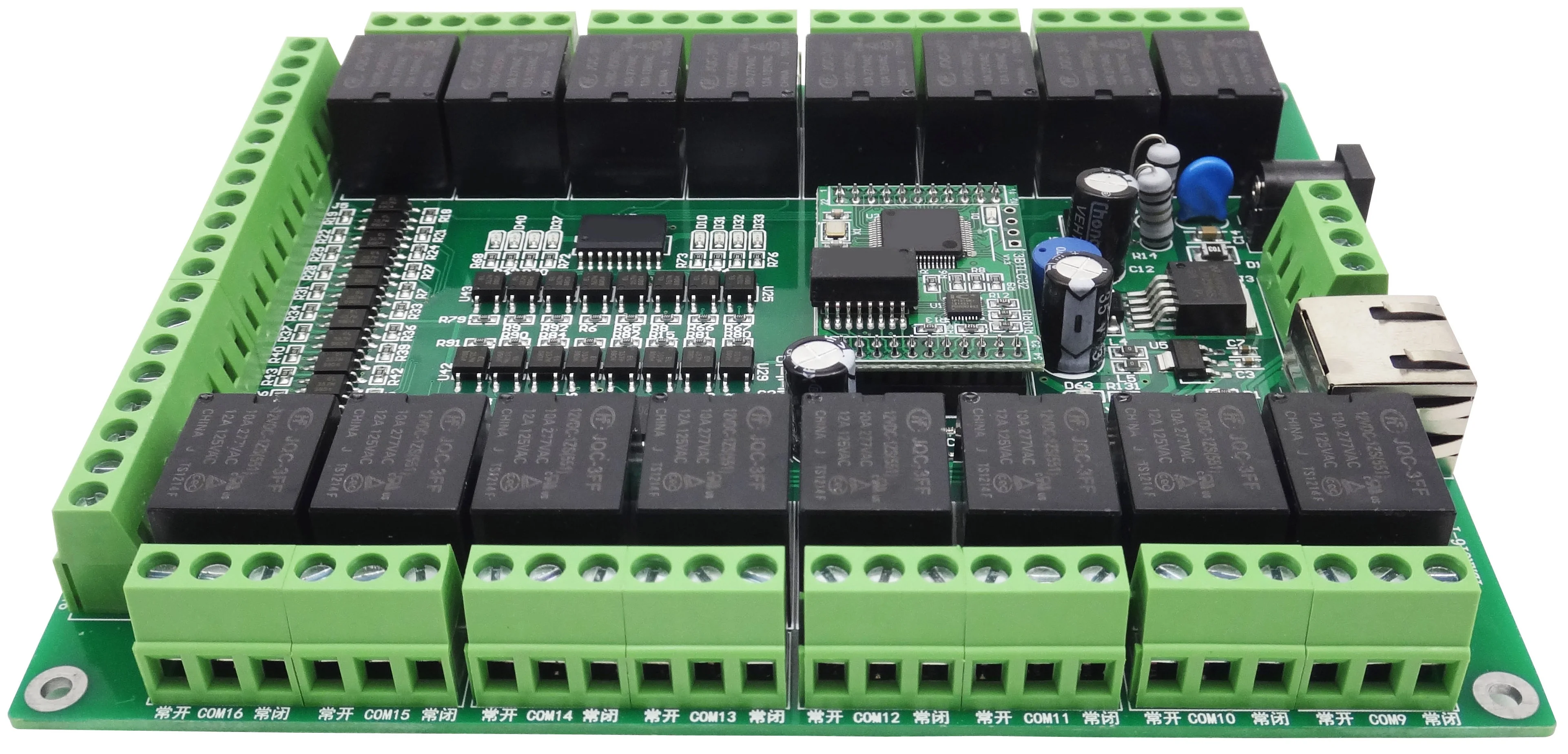 16-way интернет панель управления реле/RS485/Modbus TCP/RTU с вышивкой закрытых стежков/промышленная/Программируемый