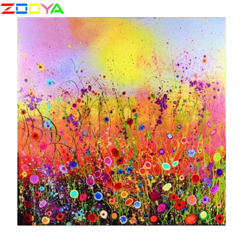 Full Diamond Abstract Flower Square Embroidery Painting Mosaic Landscape Cross Stitch Kit Home Decoration Sp420 | Дом и сад
