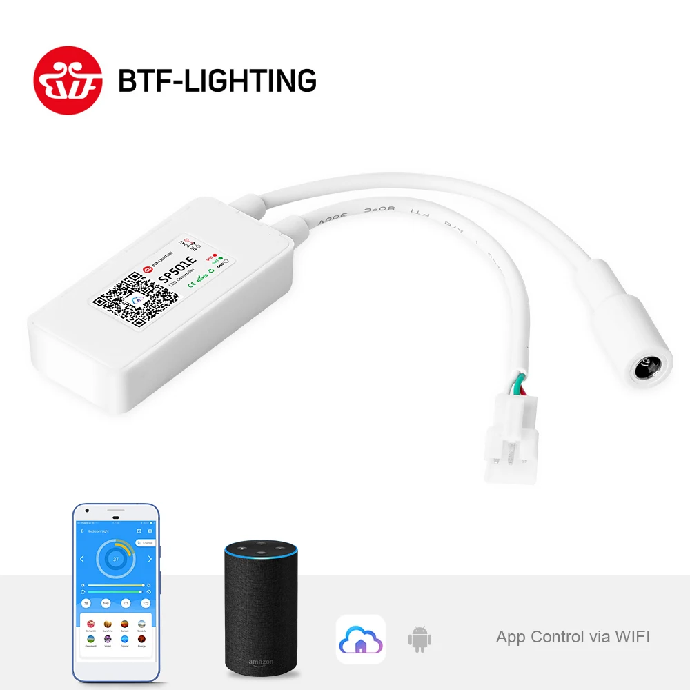 SP501E светодиодный Wifi светильник Управление Для WS2812B WS2811 адресуемых RGB полосы Alexa