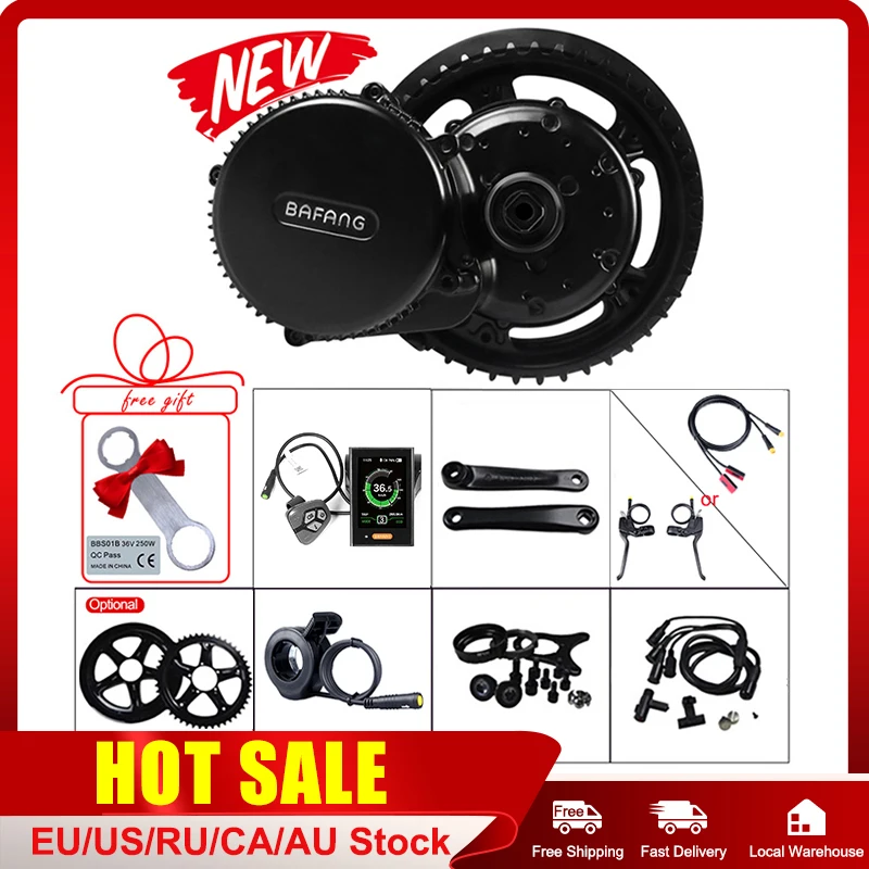 Фара для электровелосипеда в Bafang BBS02B е байка 36В 500 Вт Mid Motor Наборы Crank мотор Conversion