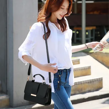 

Cross Body Gift PU Leather Handbag Solid Multifunction Purse Rectangle Large Capacity Casual Portable Women Shoulder Bag Fashion