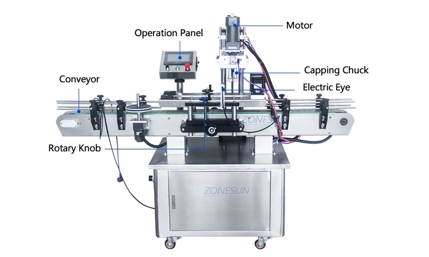 ZONESUN ZS-FAL180P4 Juice Oil Automatic Honey Plastic Round Bottle Liquid Screw Filling Capping And Labeling Machines