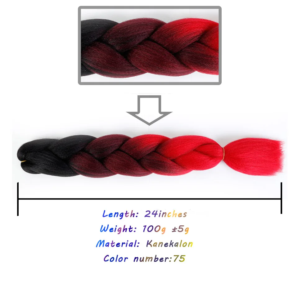LCHAN африканские аксессуары для волос дреды парик черный двухцветный градиент большое волокно коса парик головной убор Синтетические плетение волос - Цвет: T1B/фиолетовый