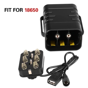 

6 Section 18650 Battery Case Portable Charger Dual Interface Waterproof Battery Box Camping Equipment for Bikelight Flashlight
