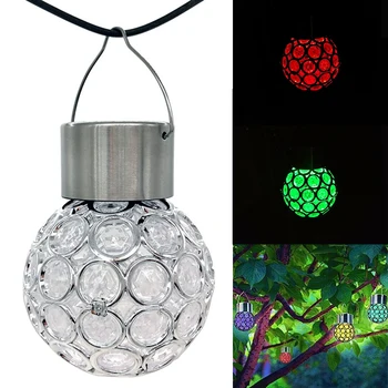 2 Stuks Zonne-energie Crystal Bal Licht Outdoor Tuin Led Opknoping Tuin Kerst Festival Buiten Decor Licht
