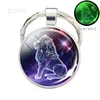 Lumineux 12 signes du zodiaque porte-clés Constellation porte-clés Leo balance vierge sagittaire zodiaque bijoux cadeaux d'anniversaire livraison directe ► Photo 3/4