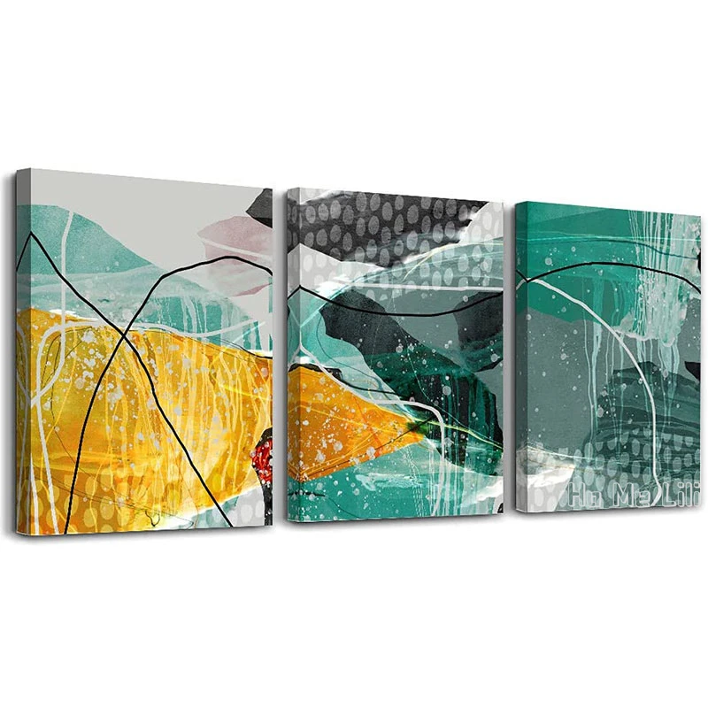 

Холст от Ho Me Lili, настенное искусство, художественный Рисунок, синяя акварель, абстрактная живопись, домашний декор для офиса, спальни