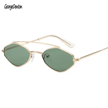 

New Rhombus Women Sunglasses Men Metal Double Beam Small Frame Sun Glasses Square Fashion Female Eyewear UV400