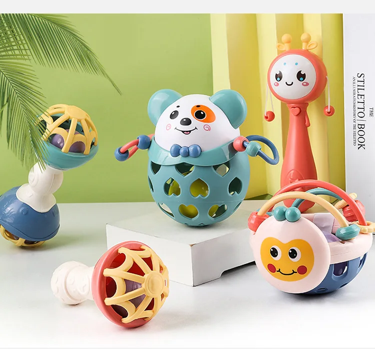 5 шт./компл. Детские Ранние обучающие красочная игрушка montessori прорезывания зубов детские развивающие карусельки детский Прорезыватель с погремушкой игрушки подарки