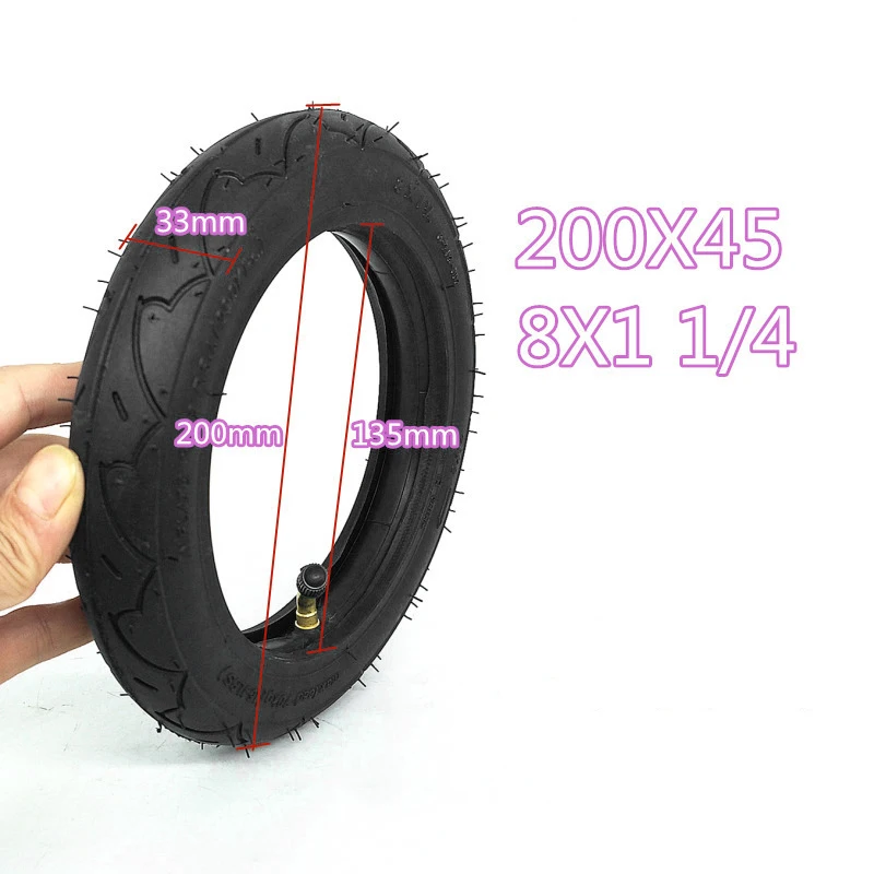 

Outer/Inner Tire Tube Spare Replacement Tools Scooters 8x1 1/4 200*45 Wheel Durable scooter accessories Inner tire+ Outer tire