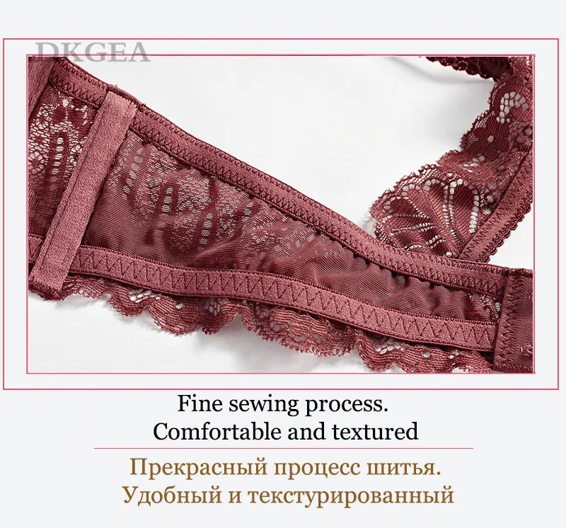 Top Sexy Bra Panties Set Embroidery Lingerie Thick Gray Lace Underwear Sets Cotton Bras Push up Black Women Brassiere Deep V