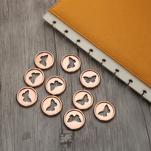 12 шт. милые бабочки, скрепляющие диск, отверстие в виде гриба, полые бабочки, кнопки, диски-вкладыши, кольцо, пряжка для студентов, сделай сам, блокнот