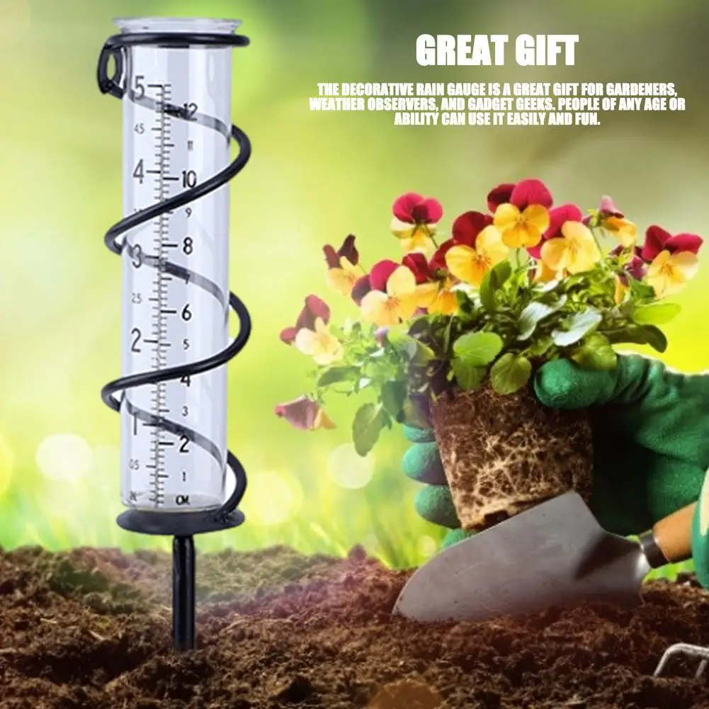 Butterfly Rain Gauge Outdoor With Pile Rain Gauge Garden Outdoor