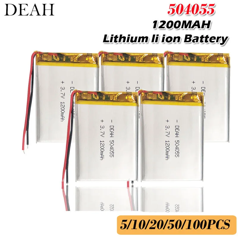 2/4 3,7 V 1200 mAh 504055 литий-полимерный Li-Po Li ion Перезаряжаемые Батарея для mp4 mp5 gps DVR Bluetooth говорящая игрушка Lipo сотовый