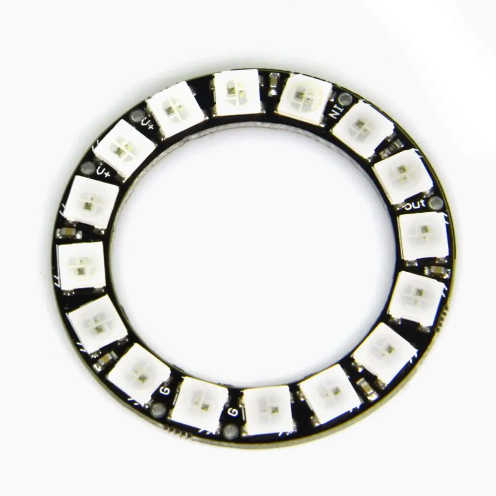 Горячая Светодиодный Ring 16x WS2812B 5050 RGB со встроенным приводом