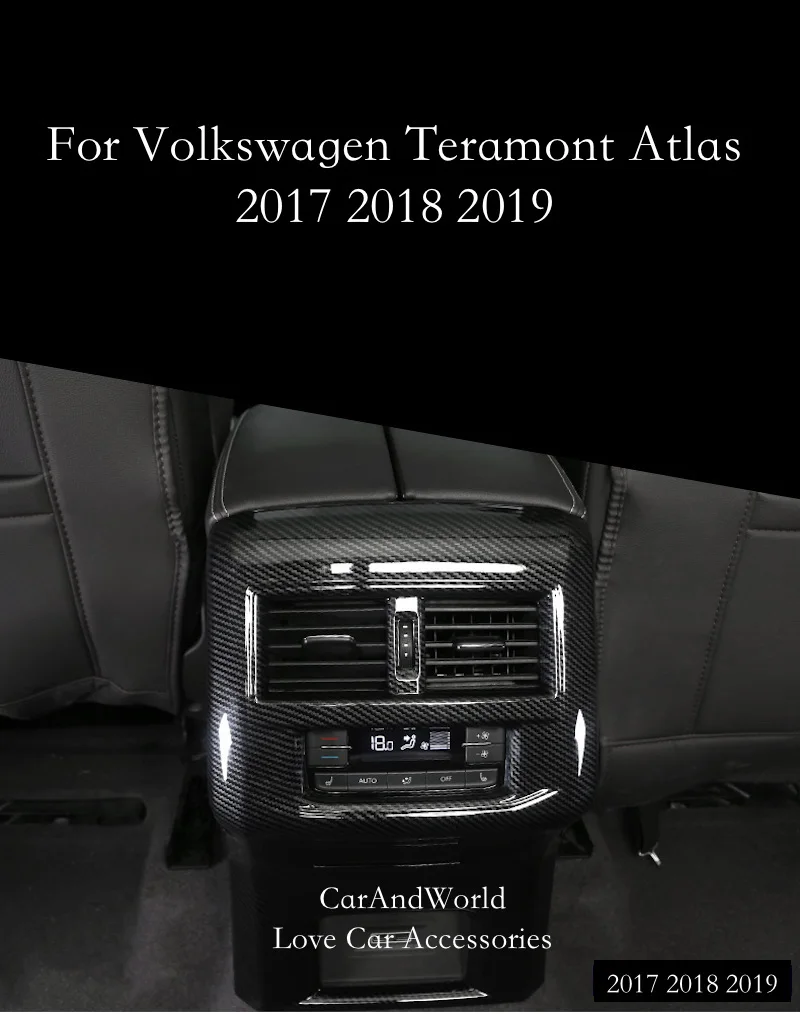 Для Volkswagen VW Teramont Atlas- задний ряд Анти Удар Кондиционер Выход вентиляционное отверстие крышка USB рамка панель отделка автомобиля аксессуар