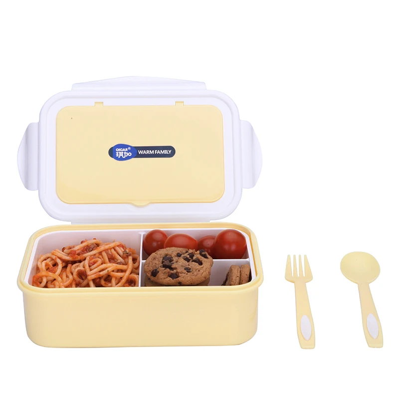 Детский Ланч-бокс PP контейнер для еды многоцветный Bento Snack box открытый фруктовый торт рисовое блюдо барбекю коробка для хранения с 3 разделителями