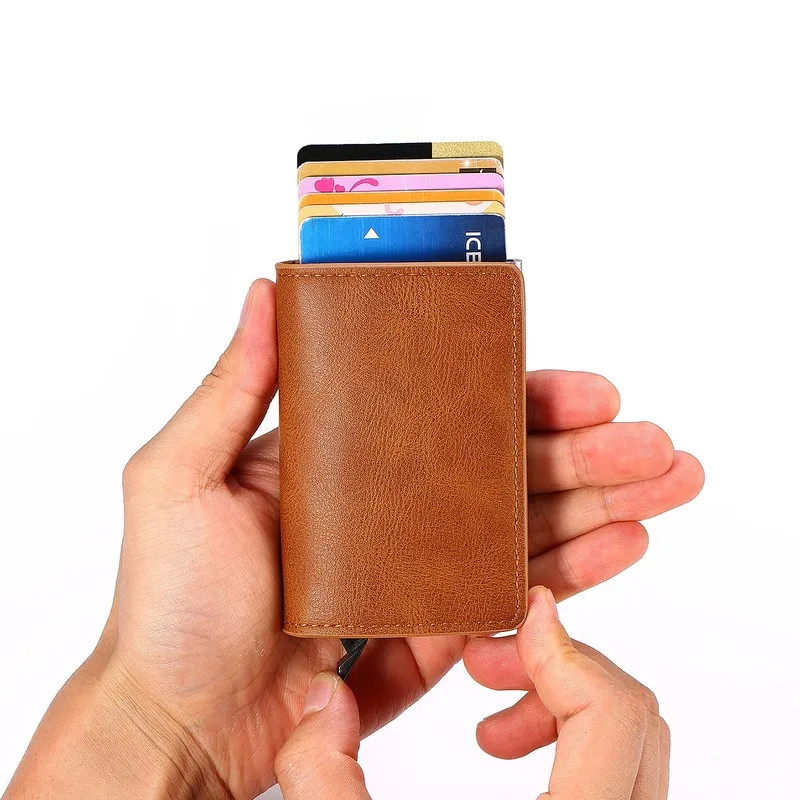 Мужской черный Бизнес RFID кошелек антимагнитный банк набор карт алюминиевый Металл сумка для кредитных карт модный многофункциональный держатель для карт кошелек