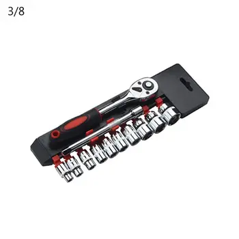 

Car Repair Tool Set 28pcs 1/4 Inch Hand Socket Set Ratchet Wrench Set Released Handle and Extension Bar Tool 72XD
