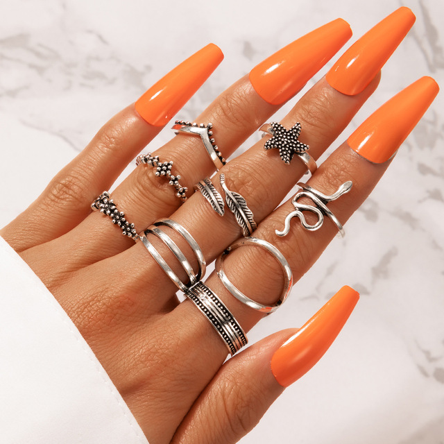 steel ring halloween Jewelry for women Snake ring jewelry slytherin Punk Ring on phalanx anel masculino rings set