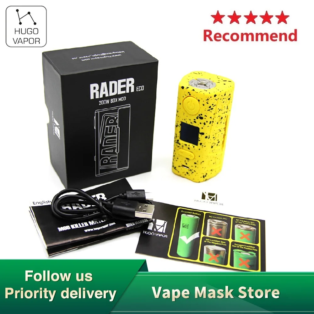 Оригинальный мод Hugo Vapor ECO Box MOD 200 Вт максимальный выход светильник-вес бокс-мод из