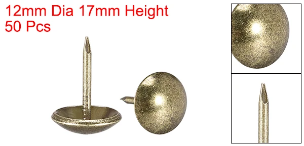 Sourcing Map 16mm Diámetro Crisantemo Chincheta Tapicería Decorativo Clavo Pulgar Tachuela 20uds