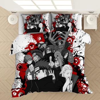 

Anime Naruto 3D Printed Bedding Set Duvet Covers Pillowcases Comforter Bedding Set Bedclothes Bed Linen(NO sheet)