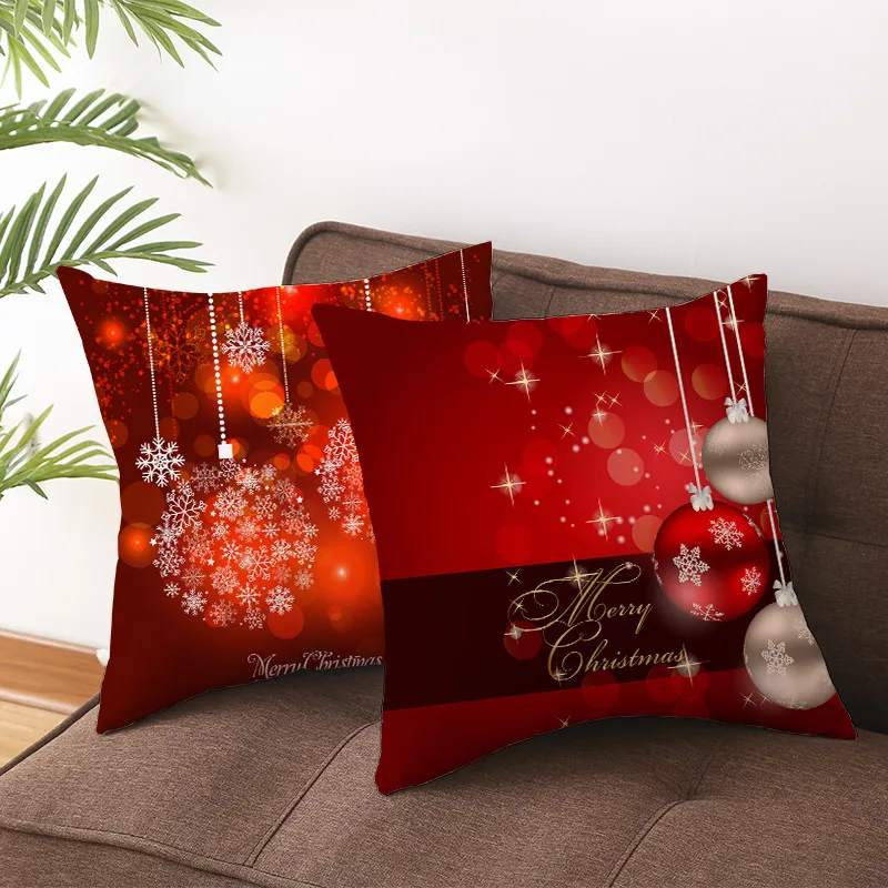 Fuwatacchi, Рождественская наволочка для подушки с буквенным принтом, новогодний подарок, декоративная наволочка для подушки для дома, дивана, наволочки 45*45 см