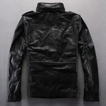 Пальто в стиле милитари, пальто из натуральной кожи, одежда M65, длинное пальто средней длины, кожаная куртка с натуральным лицевым покрытием, мужская куртка большого размера No