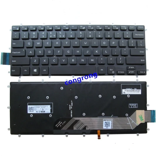 Клавиатура США для DELL Inspiron 13 5368 5378 5578 7368 7378 черная клавиатура ноутбука с