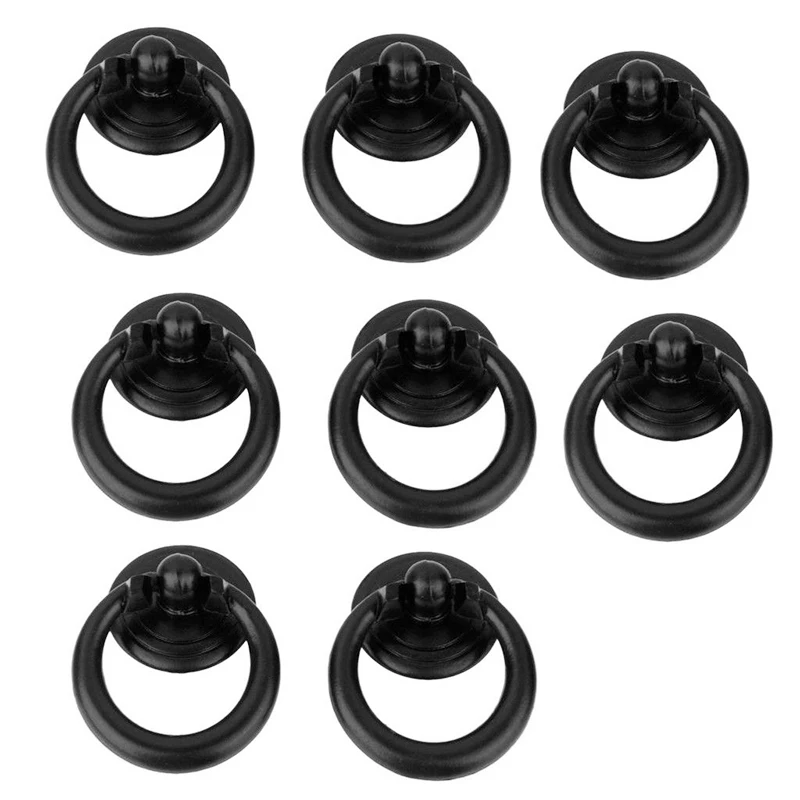 

8 Pieces 32x44mm Cabinet Doors Handle Drawers Drop Knobs Ring Pull Handle Kitchen Cupboard Door Handles
