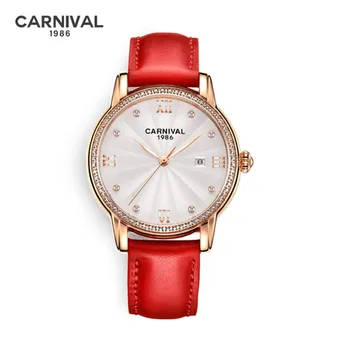 

CARNIVAL Brand Ladies Luxury Mechanical Watch Women Fashion Waterproof Rose Gold Luminous Automatic Wristwatch 2020 Montre Femme