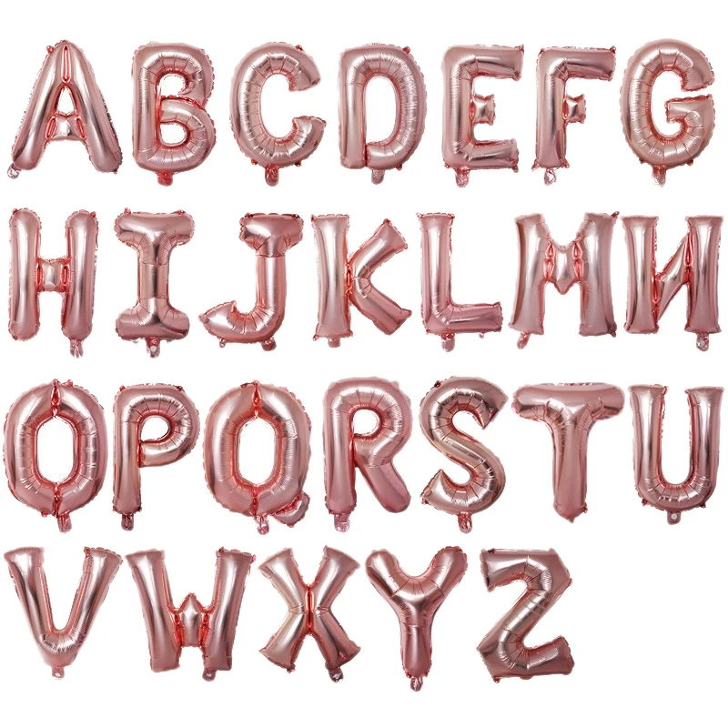 

Practical 32 Inch Rose Gold Letter Balloon Inflatable Air Ball Letter Foil Birthday Party Wedding Decoration Ball Baby Shower