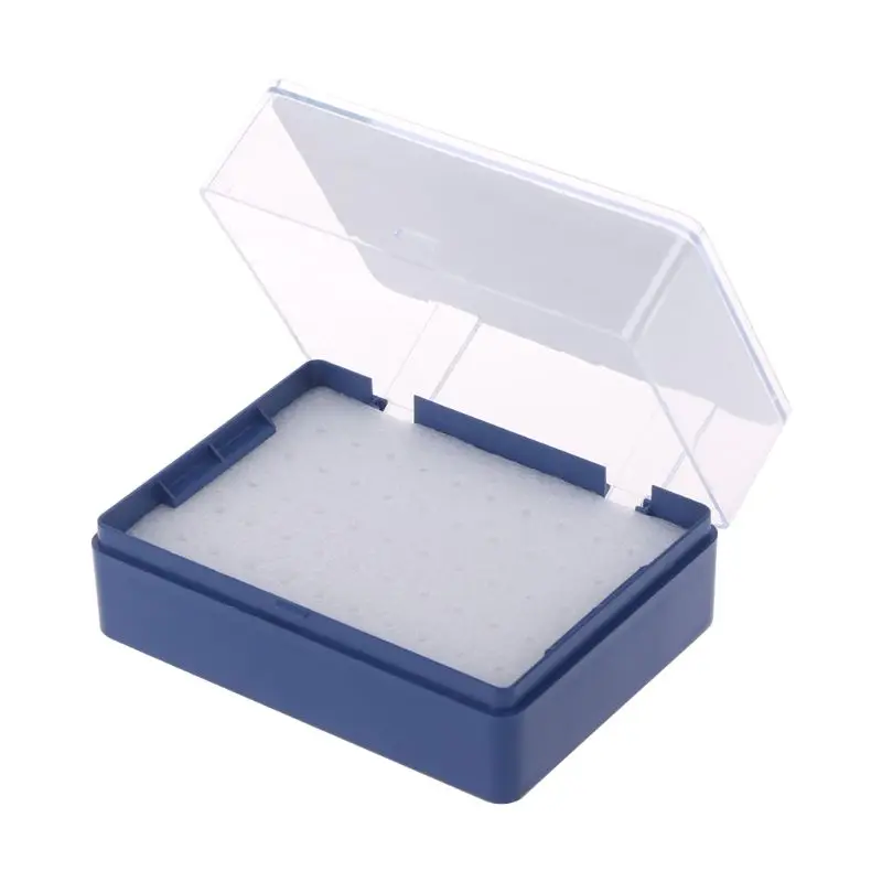 

Plastic Storage Box With Foam Milling Cutter Organizer For 50 PCB Drill Bits