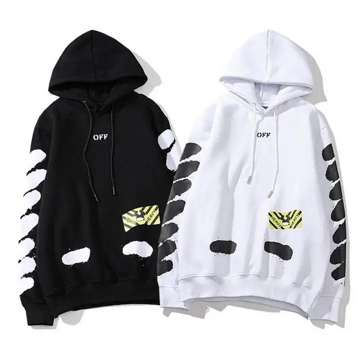 

Off-White OW Men/Women Couple Lovers models autumn winter Cotton Casual Fashion Hooded loose jacket Hoodie Sweatshirt