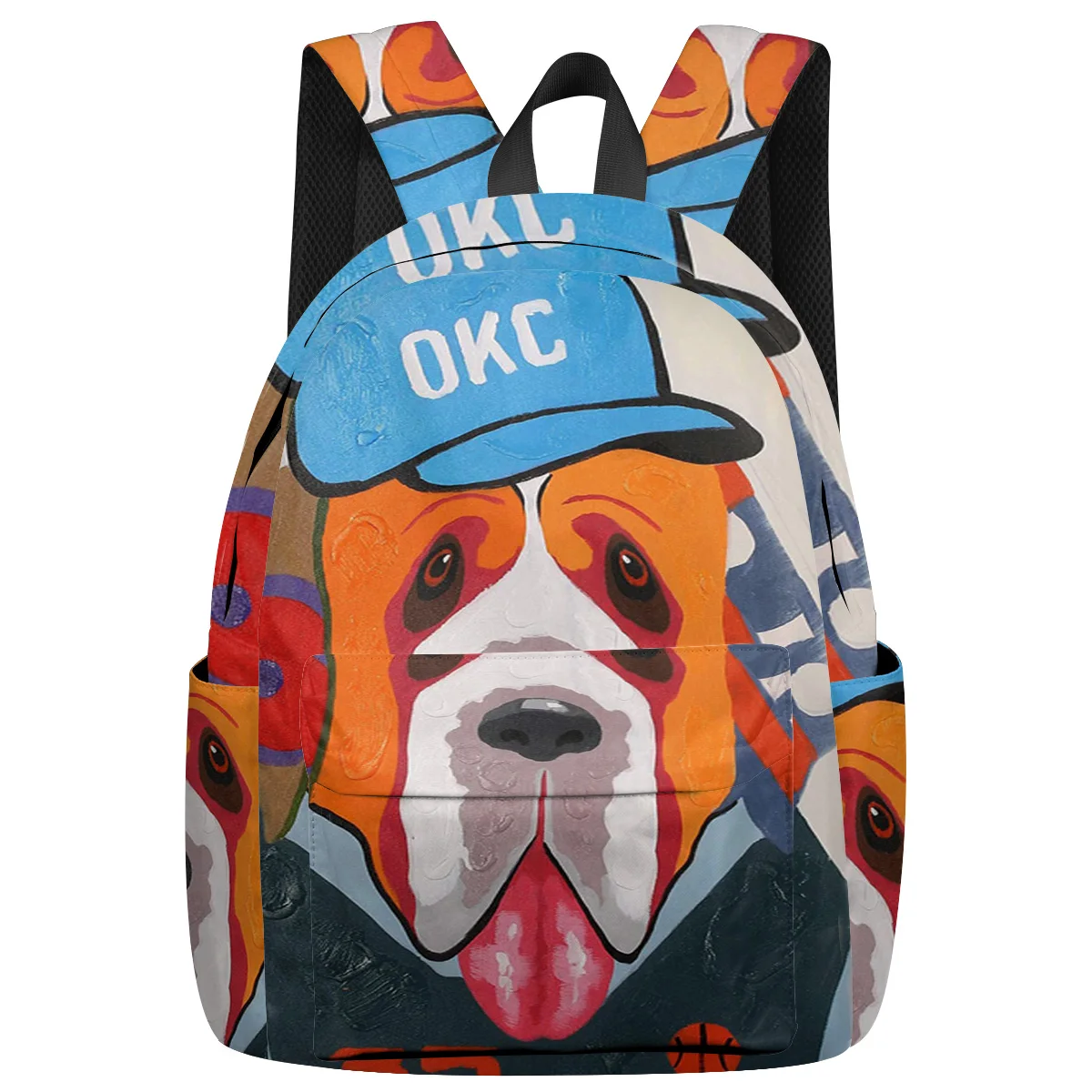 

WHEREISART Saint Bernard Dog Baseball Backpacks Senior High School Student Outdoor Backpack Laptop Backpacks Water Resistant