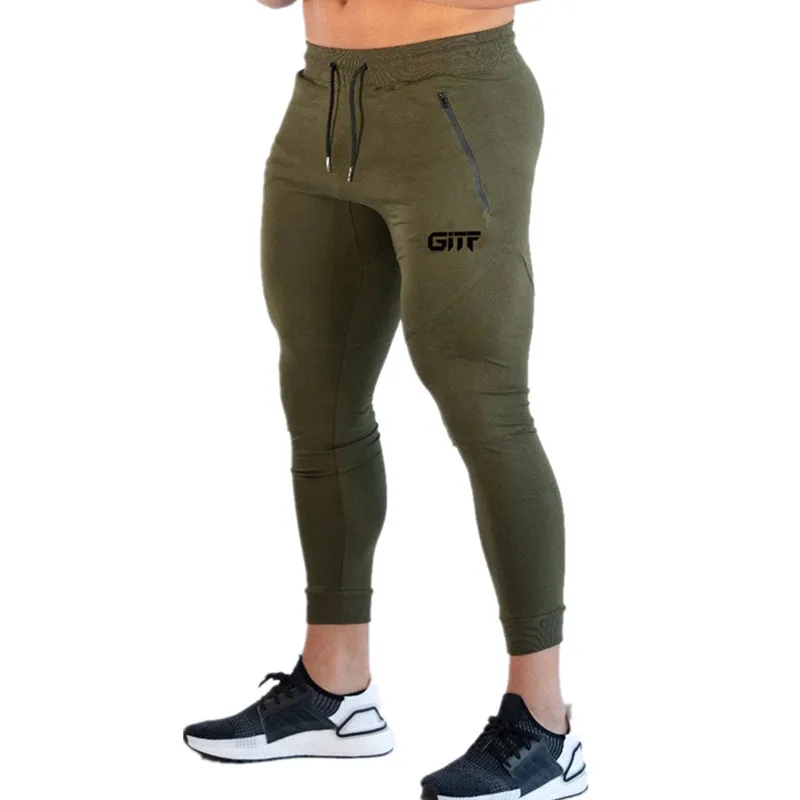 

2019 New Cotton Sports Leisure Running Trousers Fitness Men Streetwear Sweat Pants Men Skinny Fit Joggers Trousers Thin leg pant