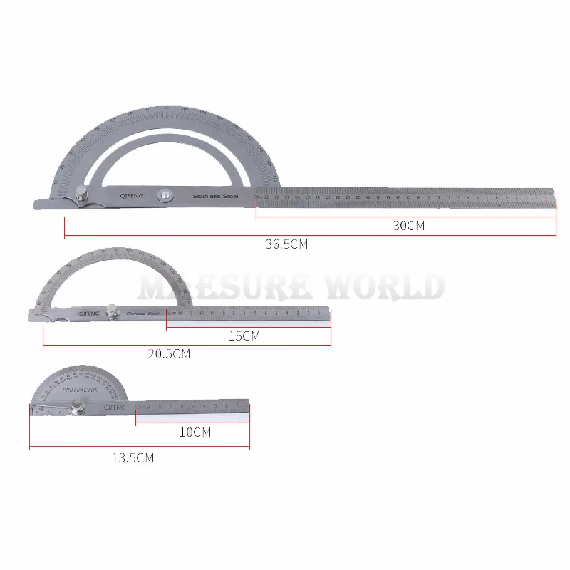 150mm 300mm Stainless Steel 180 Degree Protractor Angle Finder Rotary Measuring Ruler Machinist Tool Goniometer