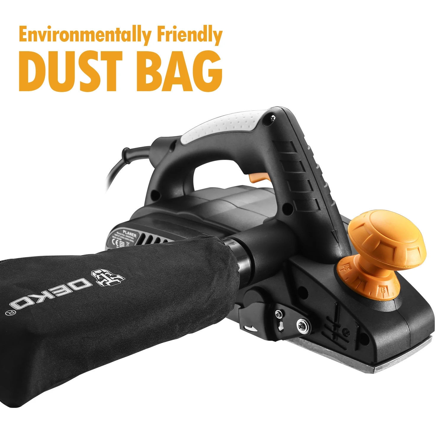 DEKO DKEP900 220V 900W Electric Planer Plane Variable Speed Hand Held Power Tool Wood Cutting With Accessories